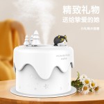 跨境新款USB充电猫咪小蛋糕加湿器带七彩氛围灯家用卧室静音喷雾