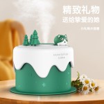 跨境新款USB充电猫咪小蛋糕加湿器带七彩氛围灯家用卧室静音喷雾