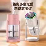 跨境新款摇头炫彩加湿器无投影星空顶桌面车载加湿器创意补水空气