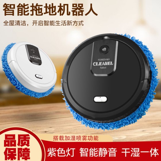 跨境智能家用可干湿两用扫地机器人加湿拖地机懒人扫地机器人 (含认证）