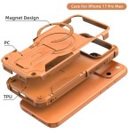 跨境德甲引磁隐藏式支架适用苹果iphone17Pro Max手机壳防摔磁吸