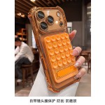 硅胶吸盘一字支架适用iPhone17promax手机壳苹果15电镀四角防摔壳