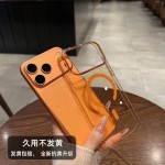 PC材质不发黄磁吸壳适用iPhone17Pro透明15大孔14Promax加硬13/16