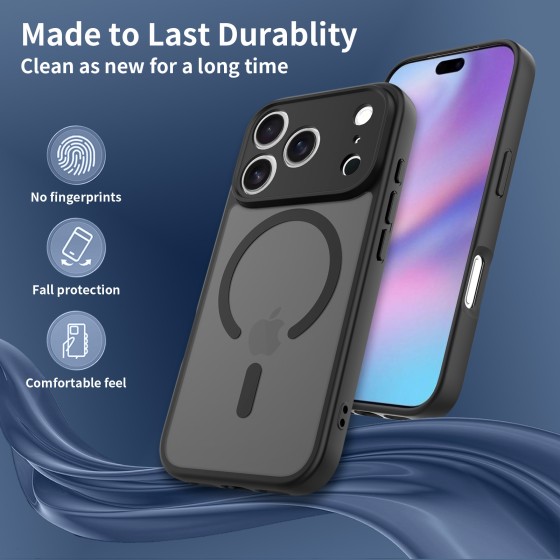 跨境TK适用苹果17pro手机壳磨砂磁吸精孔防摔iphone16/15pm手机壳
