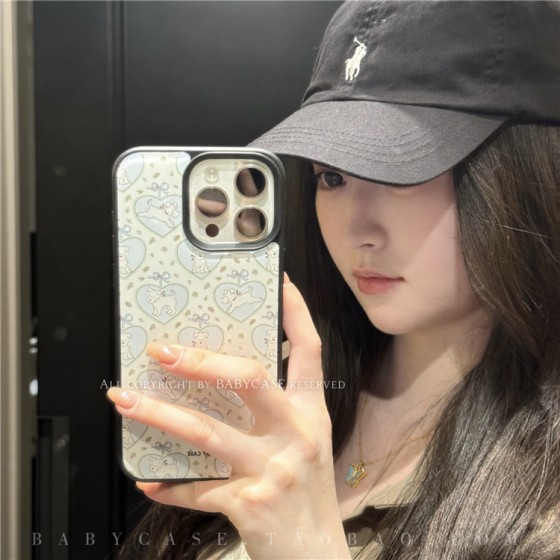 BABYCASE日韩时尚小众INS学院风西高地白梗狗狗爱心碎花手机壳适