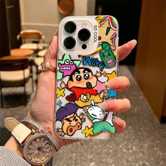 彩绘小新适用苹果16手机壳iPhone15promax 高级14硅胶13软12