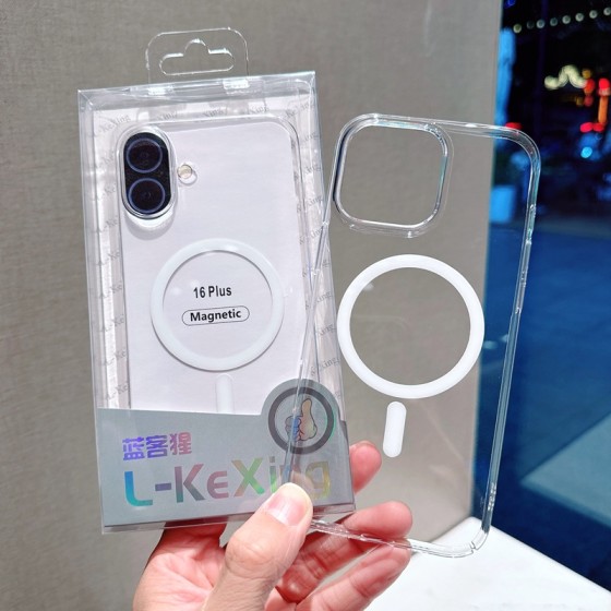 冰透PC适用于iPhone 17Promax手机壳苹果16简约透明磁吸硬壳15壳