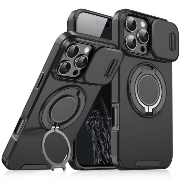 适用苹果17手机壳领客360磁吸支架推窗镜头盖防摔保护套iPhone16