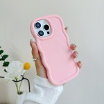 适用苹果18新款马卡龙大波浪手机壳糖果色大孔加厚iphone17软壳