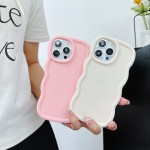 适用苹果18新款马卡龙大波浪手机壳糖果色大孔加厚iphone17软壳