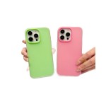适用苹果18新款果冻手机壳简约糖果色tpu可彩绘iPhone17pro手机套