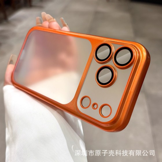 适用iPhone17promax原机磨砂电镀手机壳苹果16全包镜头防摔保护套