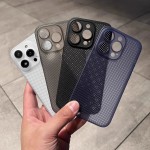 适用iPhone17pro透气网孔散热手机壳苹果16磨砂超薄防摔PP保护套
