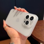 适用iPhone17pro透气网孔散热手机壳苹果16磨砂超薄防摔PP保护套