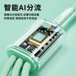 适用华为手机充电头冰透一拖三快充数据线套装 120超级快充充电器
