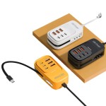 新款手机多口充电器6usb延长线自带线type-c 3pd3usb排插充电头