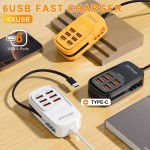 新款手机多口充电器6usb延长线自带线type-c 3pd3usb排插充电头