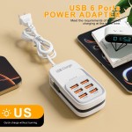 新款手机多口充电器6usb延长线自带线type-c 3pd3usb排插充电头