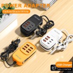 新款手机多口充电器6usb延长线自带线type-c 3pd3usb排插充电头