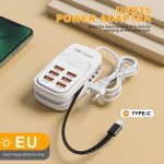 新款手机多口充电器6usb延长线自带线type-c 3pd3usb排插充电头
