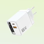 65W氮化镓快充自带伸缩充电头80W双口A+C 适用苹果华为手机充电器