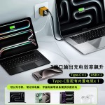 65W氮化镓快充自带伸缩充电头80W双口A+C 适用苹果华为手机充电器