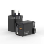 65W氮化镓快充自带伸缩充电头80W双口A+C 适用苹果华为手机充电器
