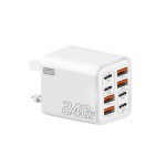 240W多口充电器PD手机插头4USB-4type-c充电头欧美英规电源适配器