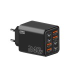 240W多口充电器PD手机插头4USB-4type-c充电头欧美英规电源适配器