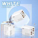 240W多口充电器PD手机插头4USB-4type-c充电头欧美英规电源适配器