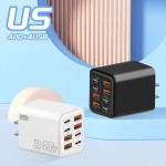 240W多口充电器PD手机插头4USB-4type-c充电头欧美英规电源适配器