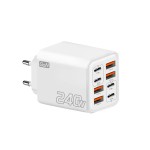 240W多口充电器PD手机插头4USB-4type-c充电头欧美英规电源适配器