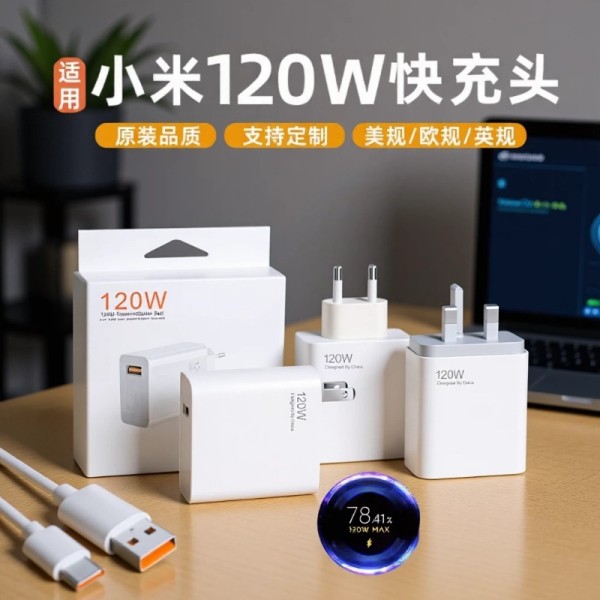 适用小米120W欧规充电器手机67W英规快充头USB充电头原厂套装批发