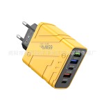 多口机甲欧美规手机充电器快充头3usb+2C适用华为苹果五口充电头