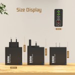 跨境新款200W多口充电器3USB+3PD手机六合一快充头5V2.4A欧美英规