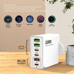 跨境新款200W多口充电器3USB+3PD手机六合一快充头5V2.4A欧美英规