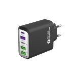 认证款手机通用快充头3USB+2CPD38W全协议旅行手机充电器闪充快充