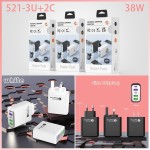 认证款手机通用快充头3USB+2CPD38W全协议旅行手机充电器闪充快充