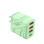 机甲风手机充电器多口充电器USB快充5V3A三U安卓5V3A 充电头typec
