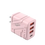 机甲风手机充电器多口充电器USB快充5V3A三U安卓5V3A 充电头typec