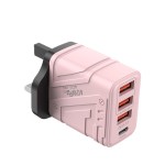 机甲风手机充电器多口充电器USB快充5V3A三U安卓5V3A 充电头typec