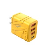 机甲风手机充电器多口充电器USB快充5V3A三U安卓5V3A 充电头typec