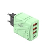 机甲风手机充电器多口充电器USB快充5V3A三U安卓5V3A 充电头typec