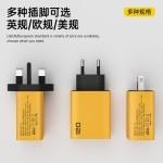 美规欧规多口充电头双USB+双PD快充头适用苹果华为安卓手机充电器
