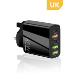 新款PD65W快充手机充电器 5V4A欧美英规PD+3USB多口适配器 充电头
