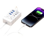 新款6usb手机充电器排插3pd多口type-c插座快速充延长线充头通用