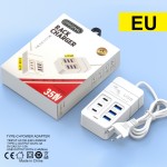 新款6usb手机充电器排插3pd多口type-c插座快速充延长线充头通用
