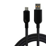 跨境100W透明编织快充线适用华为苹果数据线PDtype-c带数显充电线