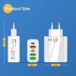 65W快充头手机多口充电器欧美英规2PD+3USB多孔冲头TypeC快充电头