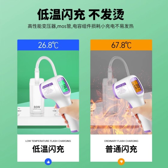适用OPPO80W充电器真我realme手机超级闪充头快充数据线套装批发